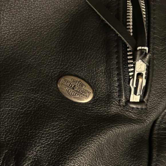 Harley-Davidson Black Leather Biker Jacket medium - Picture 6 of 7